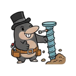 Mole drilling through layers
