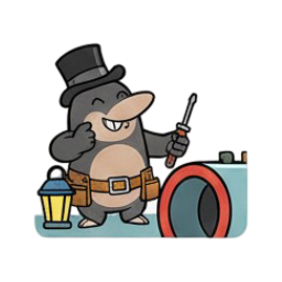Mole inspecting with magnifying glass